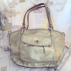 Coach metallic gold tote